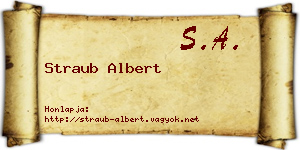 Straub Albert névjegykártya